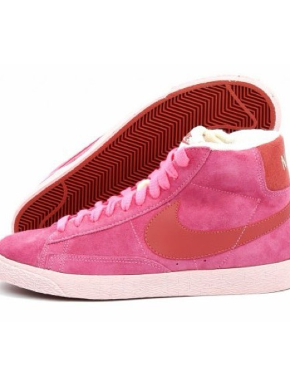 Vintage 2010 Nike pink suede blazers with neon lacing